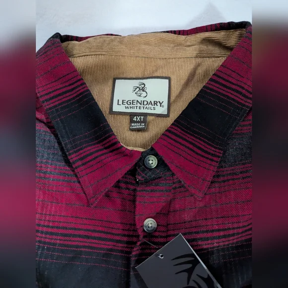 4XLT Men Flannel Shirt,  Long Sleeve Button Down 100% Cotton - Picture 4 of 10